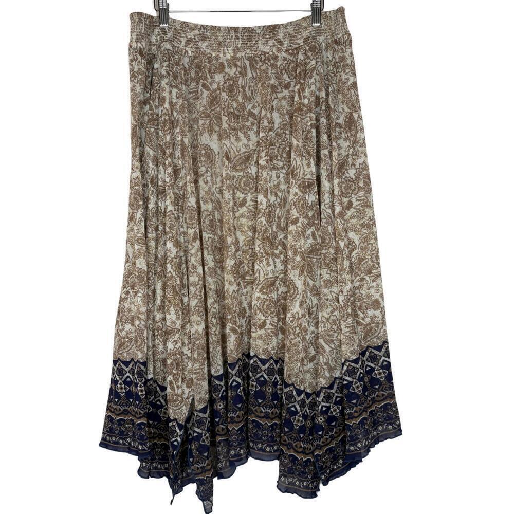 Coldwater Creek Handkerchief Hem Paisley Bohemian Skirt Size: Large